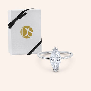 "Only You" 2.8CTW Marquise Cut Solitaire Ring Silver