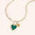 "Love Charming" Multi Charm Thin Link Chain 18" Necklace Set - Dual Heart Charms