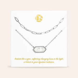 The Montana Duo Cat's Eye Pendant and Clip Chain Necklace Set
