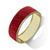 "Sabi Colori" Crimson Red Inlay Wide Hinge Bangle- Goldtone