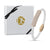 "Icon Forever" Woven Genuine Leather Bracelet - Rose Gold - White