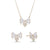 "Bow Down" 2.9CTW Baguette Stud Earrings and Necklace Set