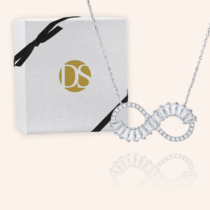 "Endless Beauty" 3.5CTW Baguette Infinity Sign Necklace