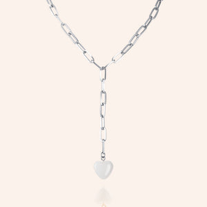 "Dreamer" Heart Pendant Clip Chain "Y" Necklace