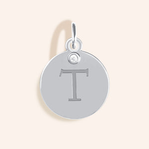 "ABC's" Round Plate Initial Charm