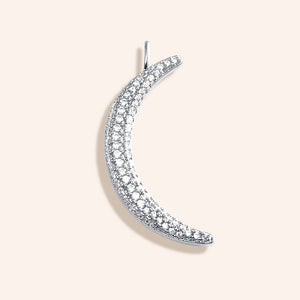 "Empower" Pave Crescent Moon Charm
