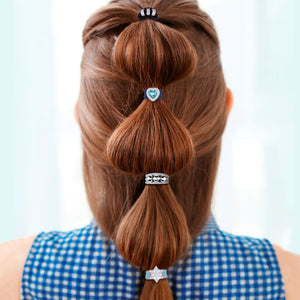 "Snowflake" Set of 2 Pave Hair Ties & Bracelet Jewels