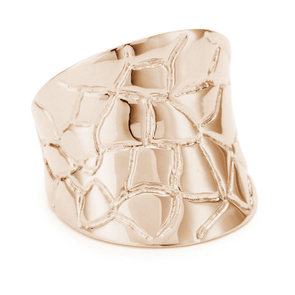 18K Rose Gold Plated Sterling Silver, Concave Ring