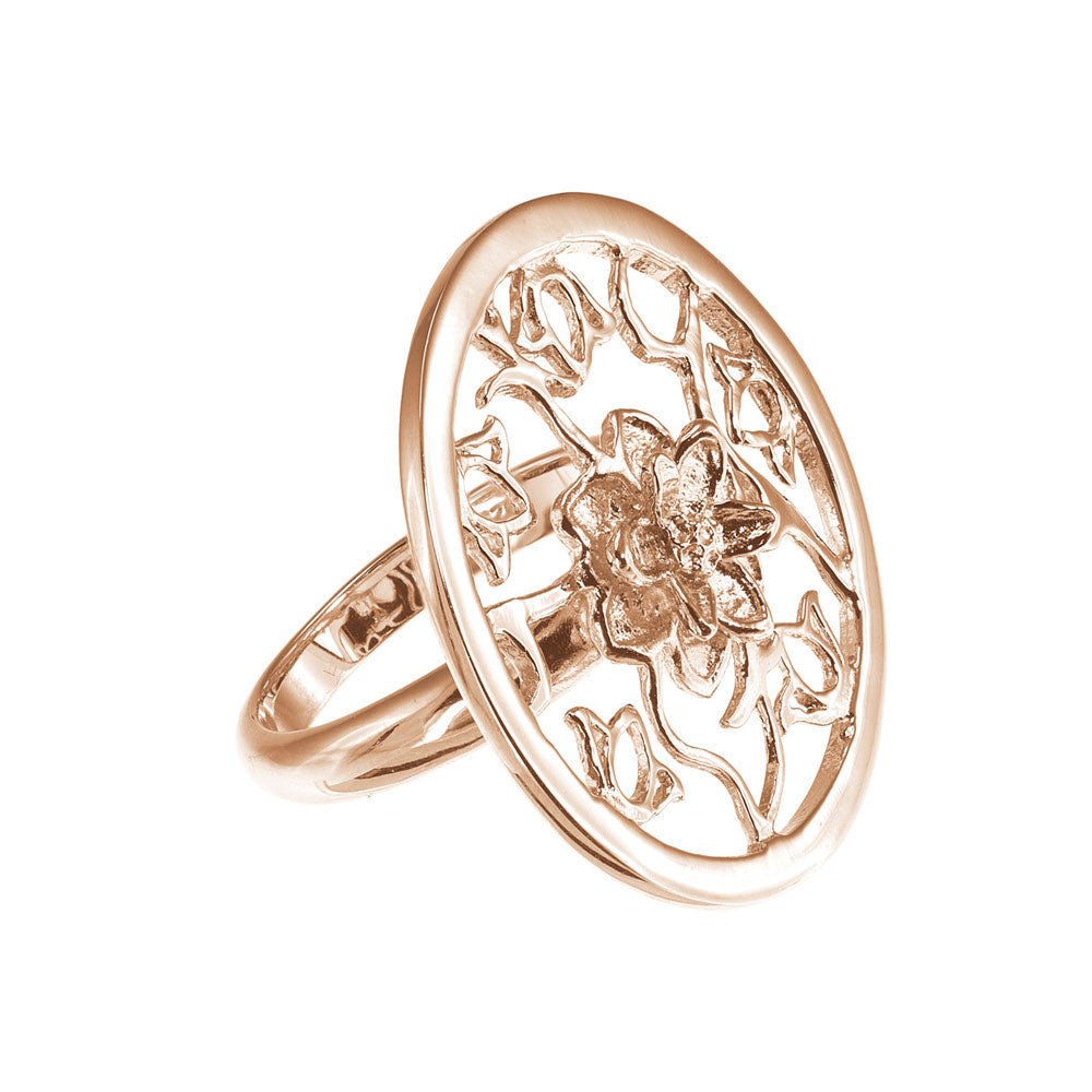 "Lotus" Cut-Out Ring 18K Rose Gold Vermeil
