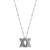 Rhodium Plated Sterling Silver White CZ DS Cube Necklace