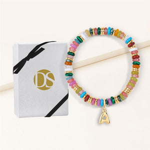 "DS Bubbly" Semi-Precious Initial Bracelet