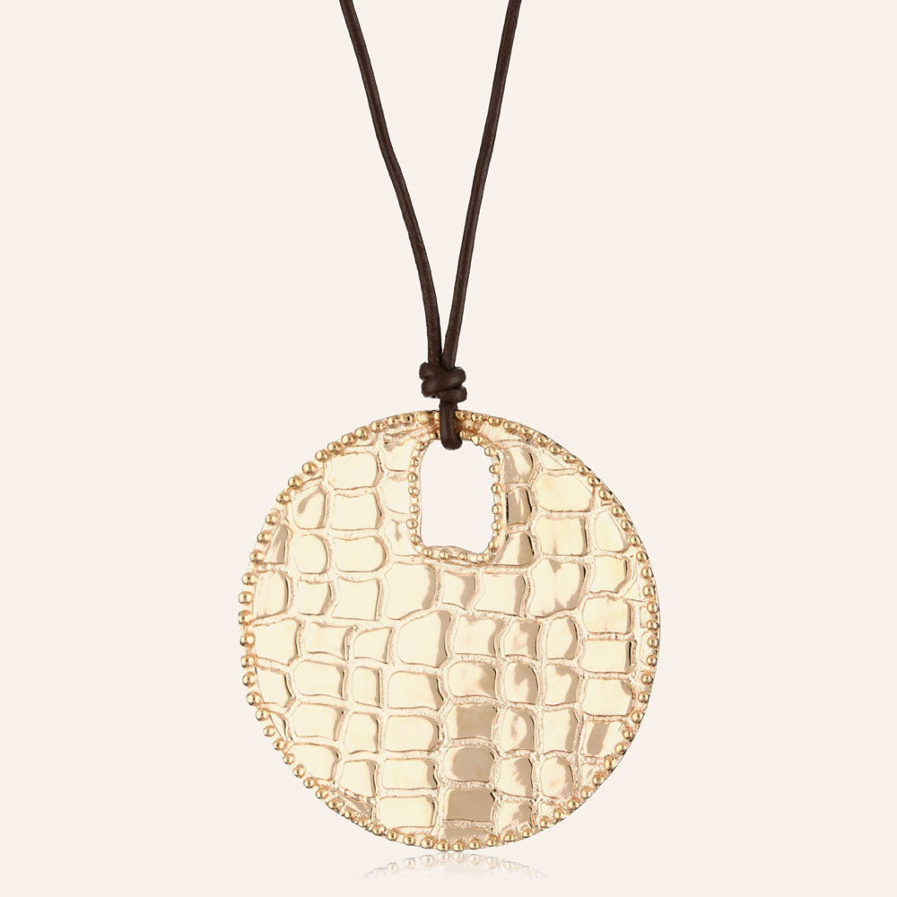 "Midnight Medallion" High Polished Disc Pendant Necklace