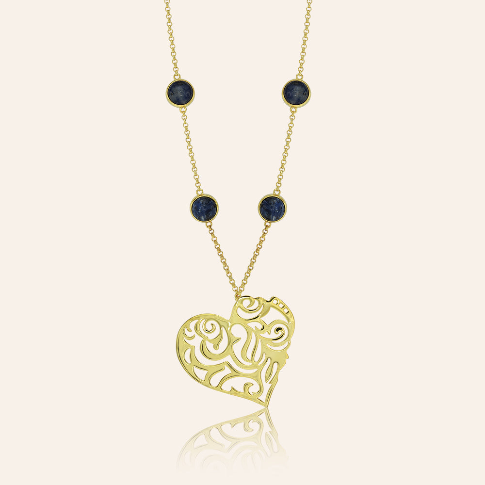 "Sacred Heart" Sterling Silver Heart Pendant Necklace