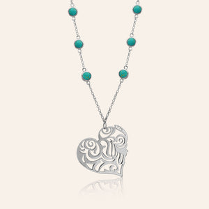 "Sacred Heart" Sterling Silver Heart Pendant Necklace