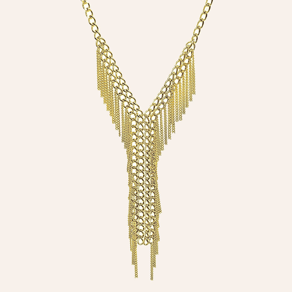 "Glam Tie" Curb Chain Tie Necklace