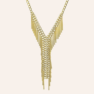 "Glam Tie" Curb Chain Tie Necklace