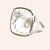 Glam Clear Faceted Quartz Sterling Silver Square Shape Adjustable Ring