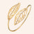 "Sweet Petiole" Pave Leaf Open Cuff Bracelet