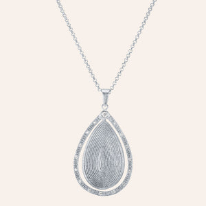 "Gypsy" Pave Round cut Teardrop Pendant Necklace