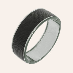 "Sabi Colori" Lizard Inlay Wide Hinge Bangle
