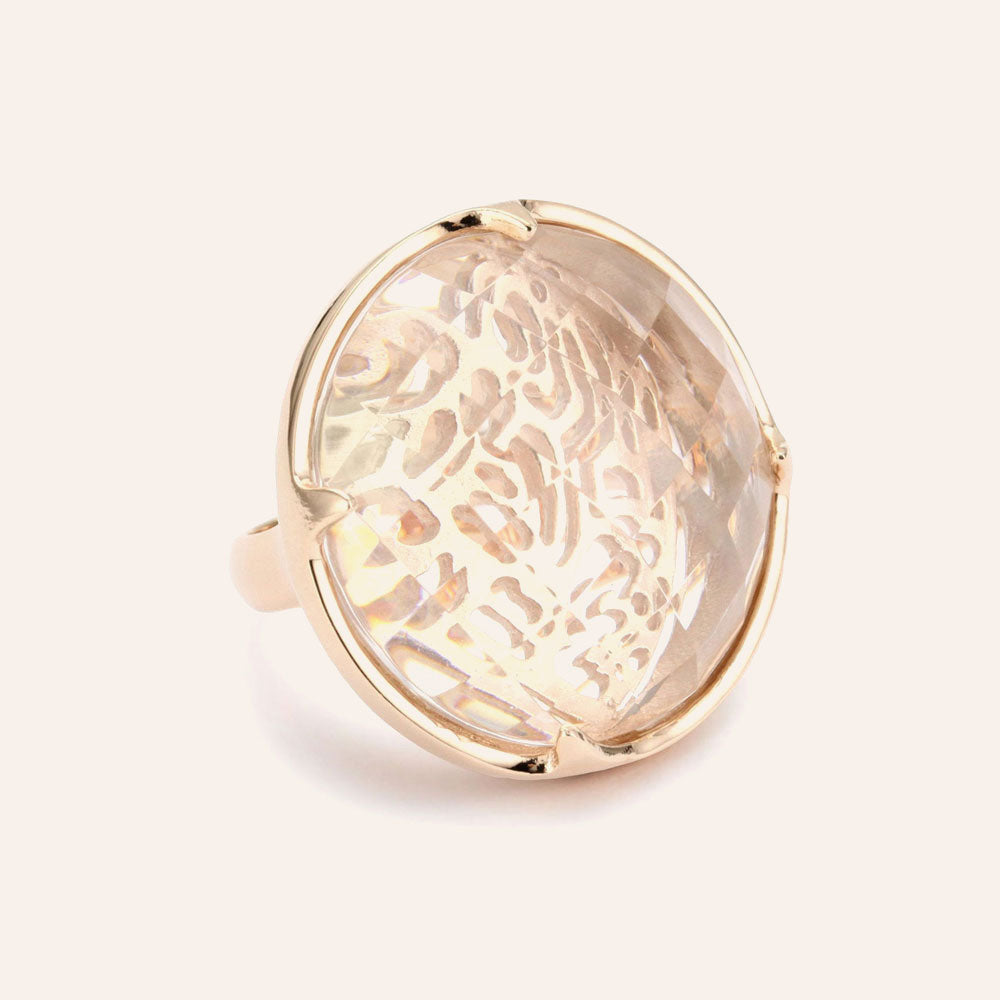 "Candy" Champagne Colored Stone Cocktail Ring