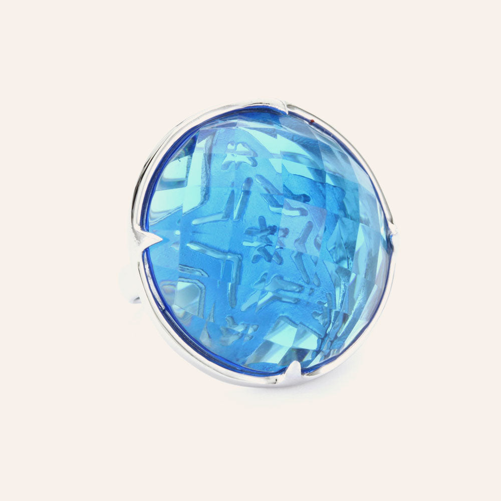 "Candy" Blue Colored Stone Cocktail Ring
