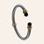 "Metro Muse" Chic Two-Tone Amethyst Cateye Glass Cuff