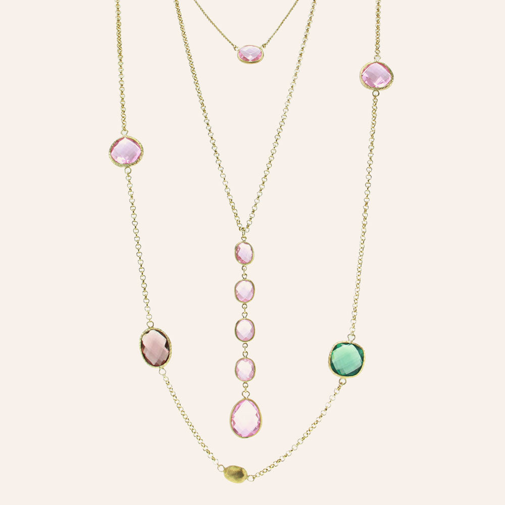 "Lido Trio" Set of 3 Crystal Layering Necklace