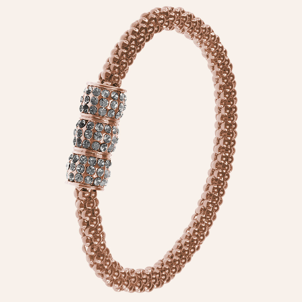 "Mid-Town Glow"  Crystal Embelished Stretch Mesh Bracelet