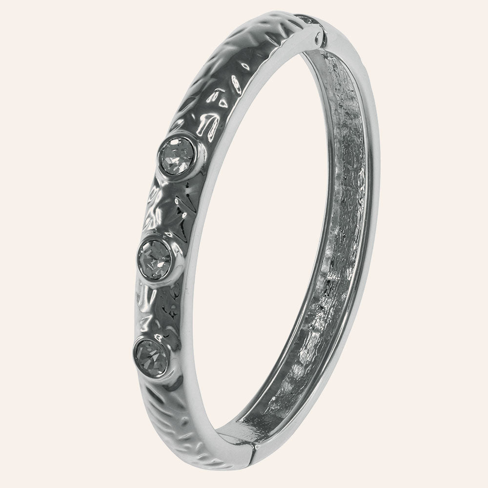 "District of Lights" Classic Style Crystal Accents Hinge Bangle