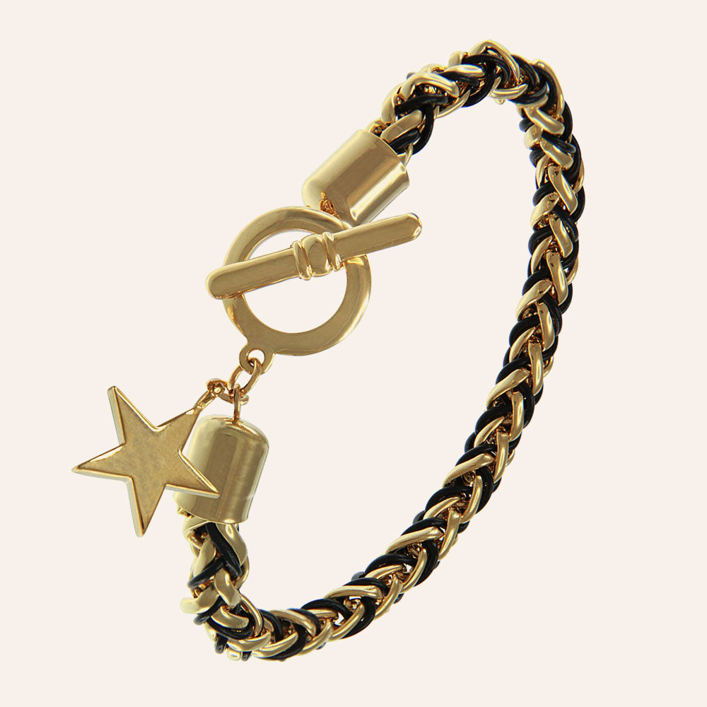 "Divine Wish" Star Charm Toggle Bar Bracelet