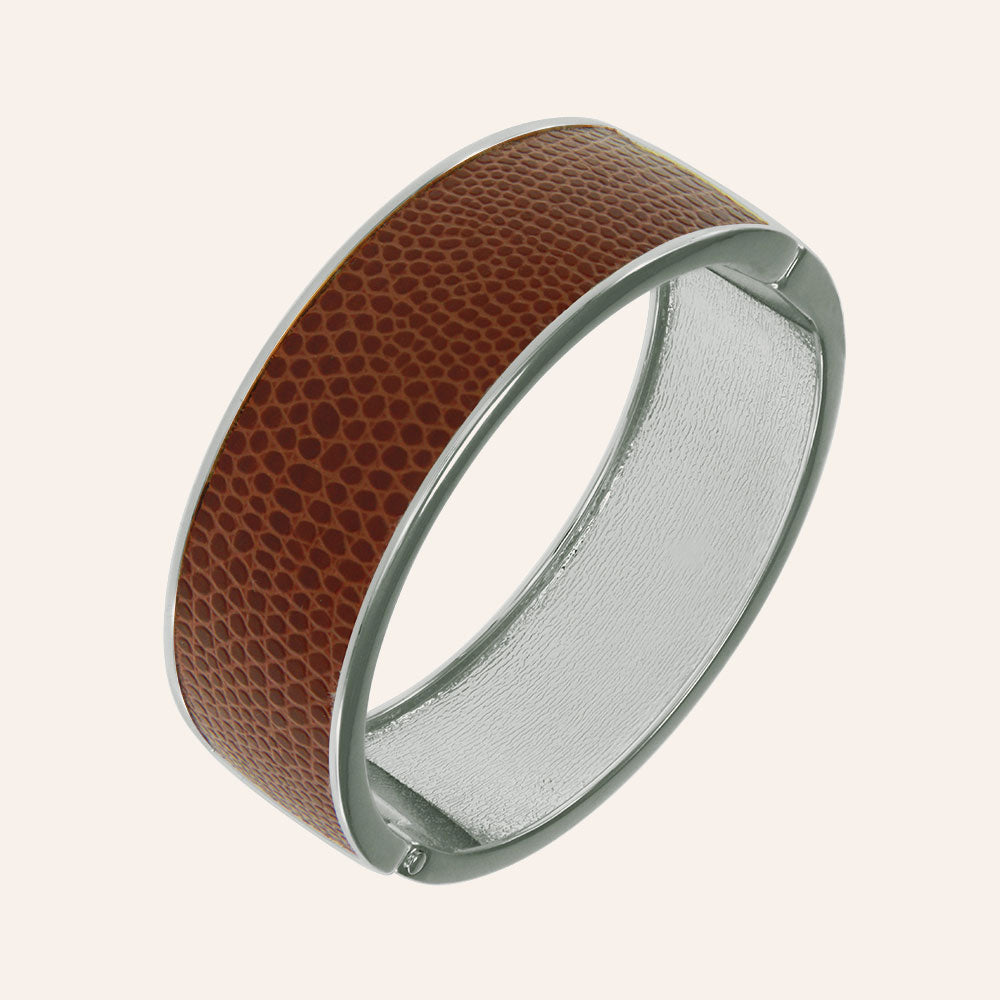 "Sabi Colori" Lizard Inlay Wide Hinge Bangle