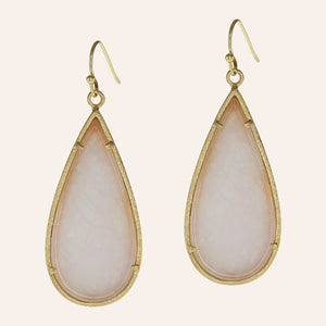 Sliced Stone Teardrop Earrings More Colors