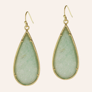 Sliced Stone Teardrop Earrings More Colors