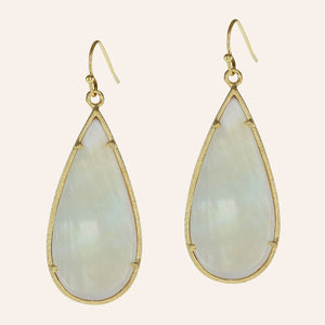 Sliced Stone Teardrop Earrings More Colors