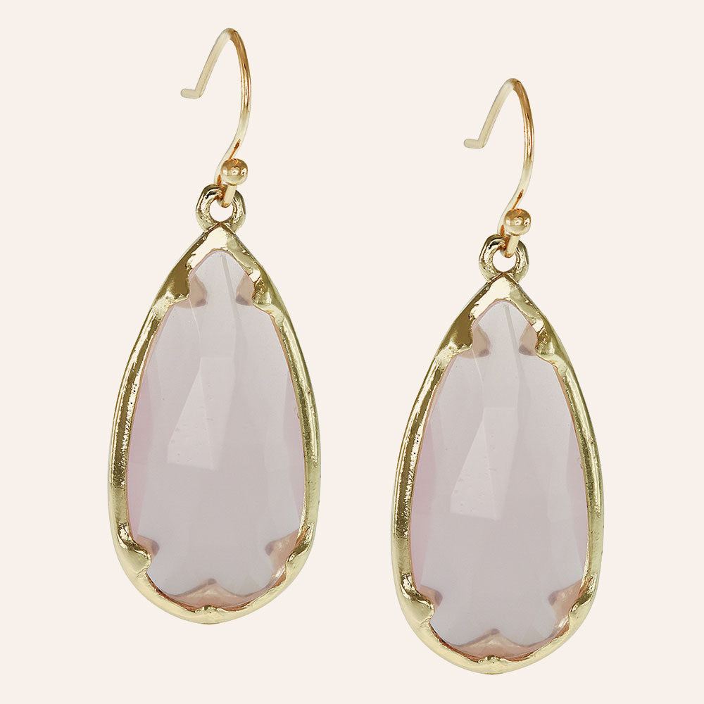 Drop Cabochon Crystal Earrings More Colors