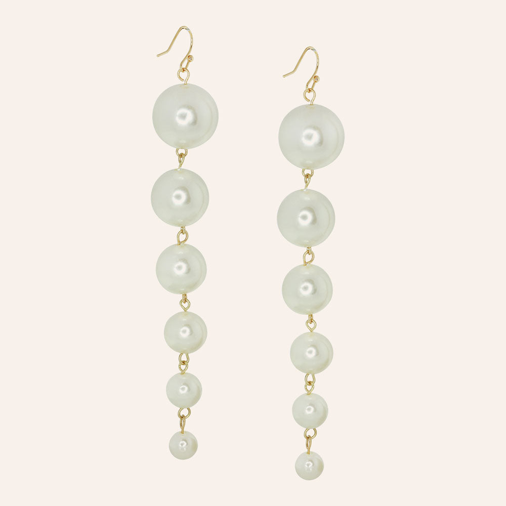 Linear Glass Pearl Earrings
