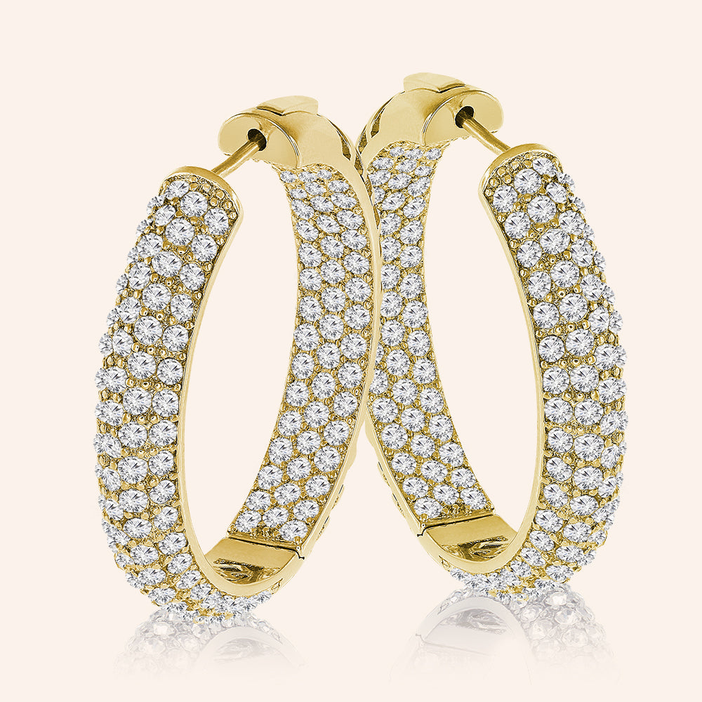 “The Midi” Pave Crystal Inside-outside Hoop Earrings