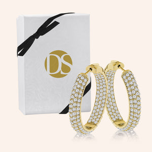 “The Midi” Pave Crystal Inside-outside Hoop Earrings