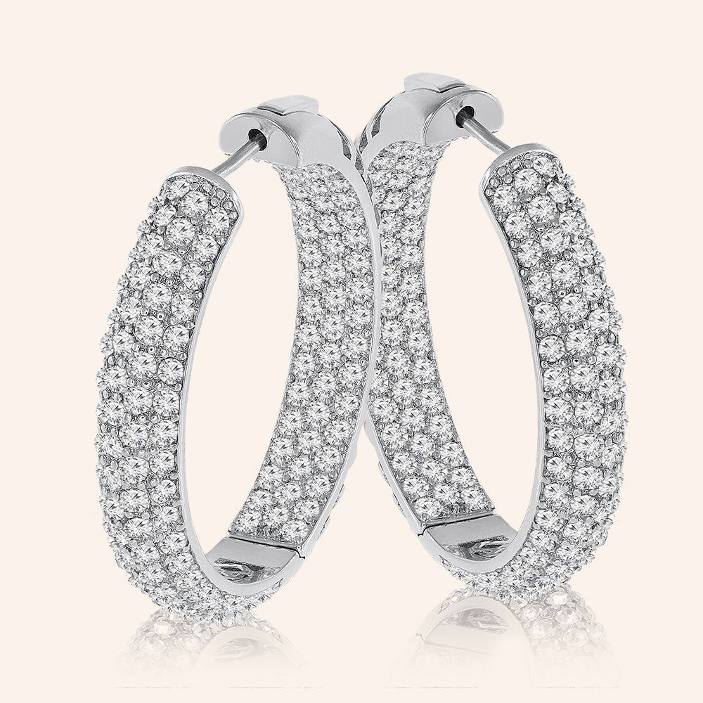 “The Midi” Pave Crystal Inside-outside Hoop Earrings