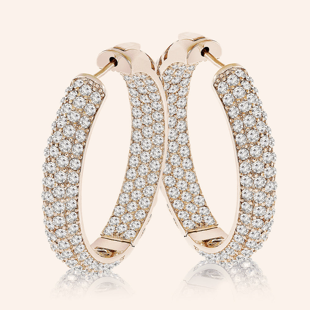 “The Midi” Pave Crystal Inside-outside Hoop Earrings