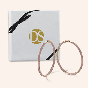 “The Grand” 18K Rose Gold Plated Pave Crystal Inside-outside Hoop Earrings