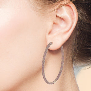 “The Grand” 18K Rose Gold Plated Pave Crystal Inside-outside Hoop Earrings