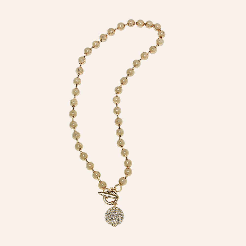 "Disco Diva" Ball Chain Toggle Necklace