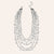 "Glam Pearls" 5 rows layered statement necklace / Silver Tone