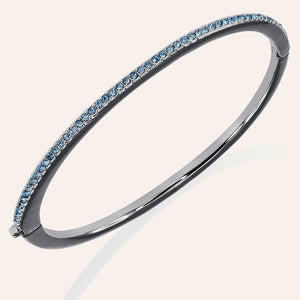 "Pure Elegance" 1 Row Pave Crystal Hinged Bangle Bracelet