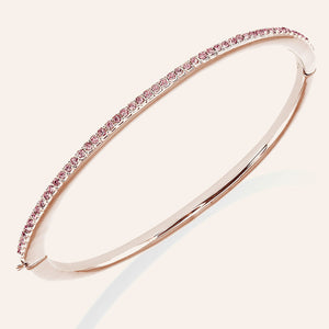 "Pure Elegance" 1 Row Pave Crystal Hinged Bangle Bracelet