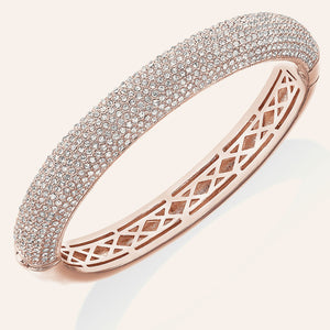 "Pure Radiance" 10 Row Pave Crystal Hinged Bangle Bracelet