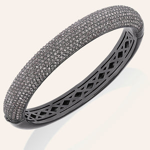 "Pure Radiance" 10 Row Pave Crystal Hinged Bangle Bracelet