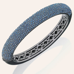 "Pure Radiance" 10 Row Pave Crystal Hinged Bangle Bracelet